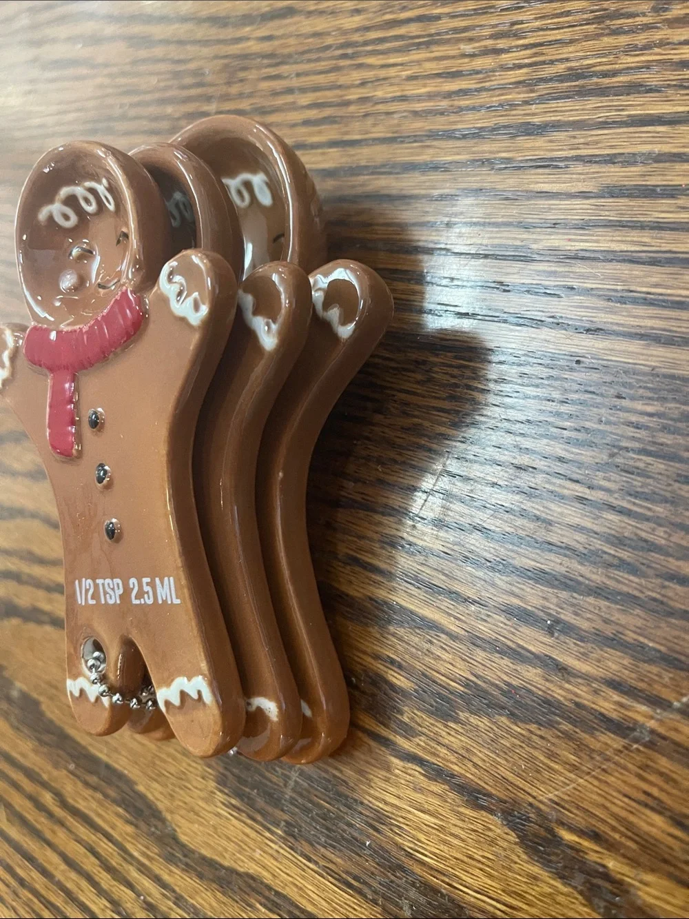 Target Gingerbread Measuring Spoon Set - Brown with Red Scarves